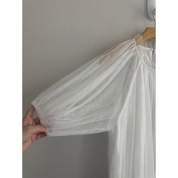 Aura Women’s Tulle Bridal Tiered Wedding Party Classic White Dress Sz S - Picture 3 of 8